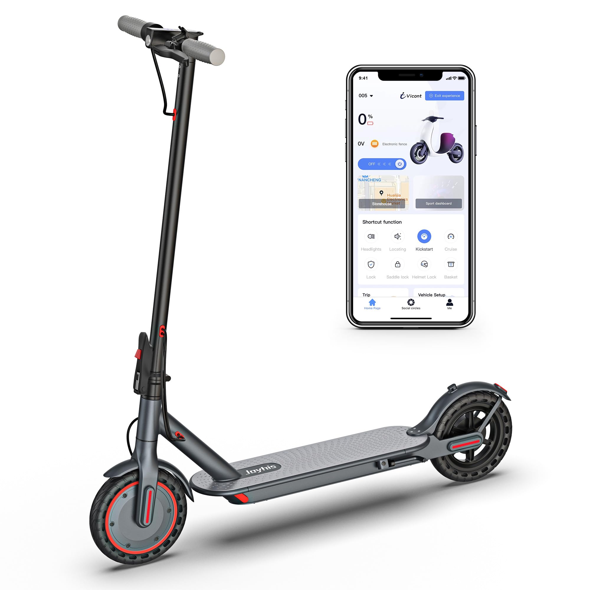 Electric Scooter Adults, Powerful 350W E-Scooter, Max 19 Mph & 15-19 Miles Range Scooters, Folding Scooters with 8.5