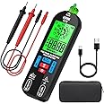 BSIDE Digital Multimeter Tester Rechargeable Electrical Voltmeter, Smart Mode with Red & Green Backlight, Measures Capacitance Diode Ohm Continuity V-Alert DC AC Voltage with Carrying Case
