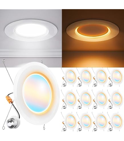Sunco 24 Pack 6 Inch LED Retrofit Night Light Recessed Downlight