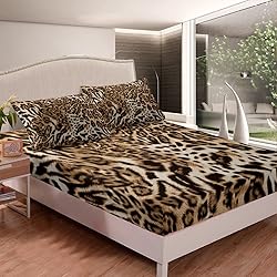 Feelyou Leopard Print Bed Sheets Cheetah Print