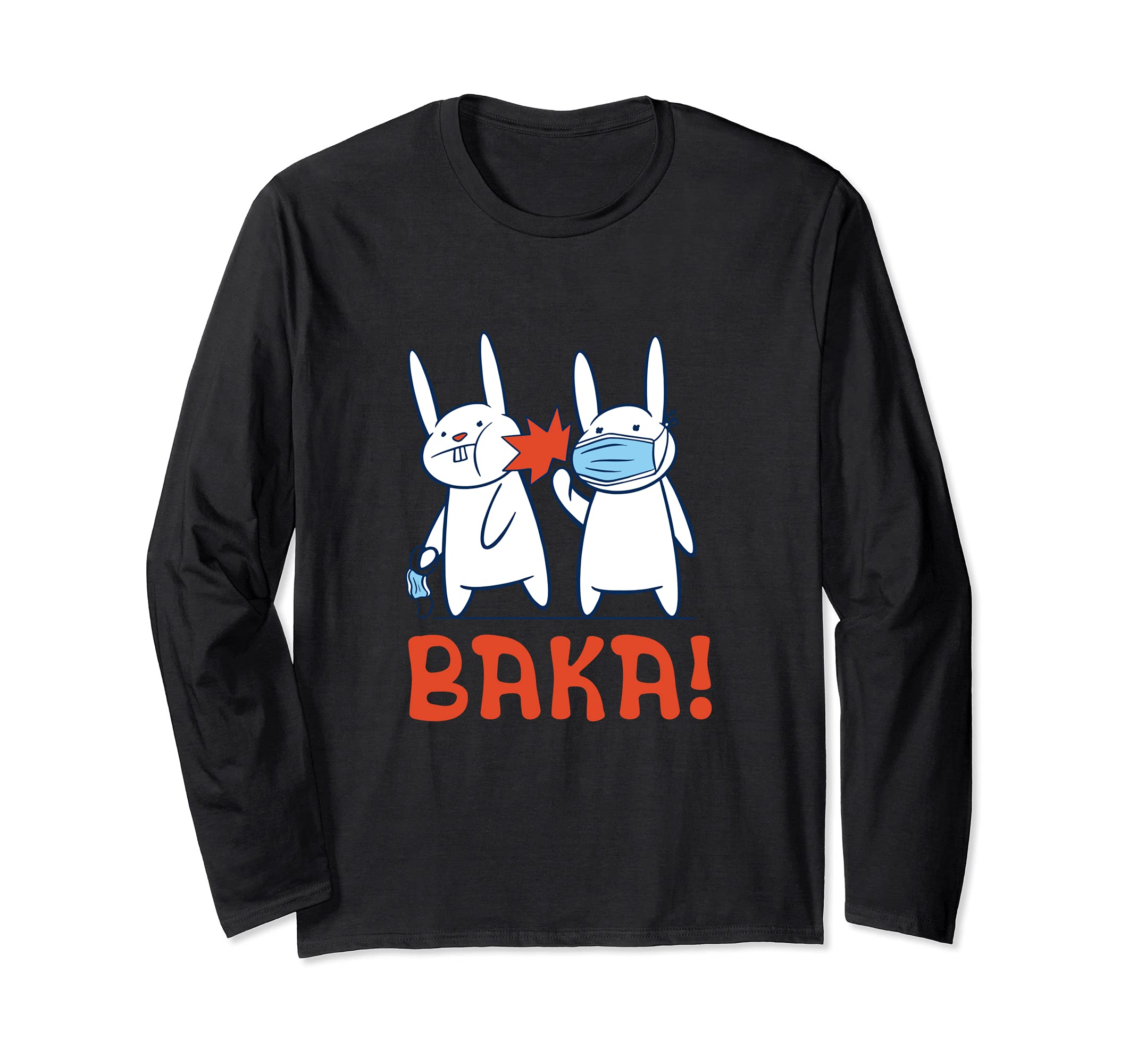 Baka Rabbit Slap Face Mask - Baka Japanese Long Sleeve T-Shirt