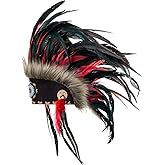 Novum Crafts Feather Headdress | Native American Indian Inspired | Choose Color