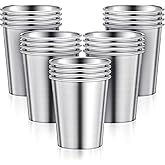 Honeydak 20 Pieces 8 oz Stainless Steel Pint Cups Unbreakable Stackable Metal Mint Julep Cups Reusable Shatterproof Drinking Glasses for Kids Adults Travel Camping Outdoor Home Bar Restaurant