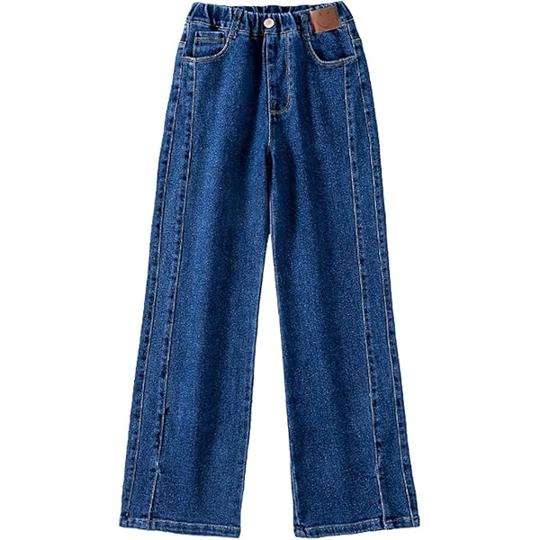 Amazon.com: AIMAOMI Kids Girls Slit Wide Leg Jeans Elastic