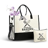 InnoBeta Baking Gifts for Women Canvas Tote Bag, Gifts for Bakers Women, Baker Gifts Tote Bag with Top Zipper Closure and Shoulder Strap for Birthday