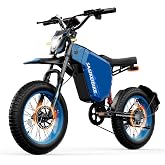 SASIKEIBIKE Electric Dirt Bike, 3000w Peak Motor 52v 35Ah Built-in Battery | Dual Hydraulic Brakes Electric Motorcycle for Adults,20" Fat Tire Electric Bike with Full Suspension for 90Miles Pedal Assist