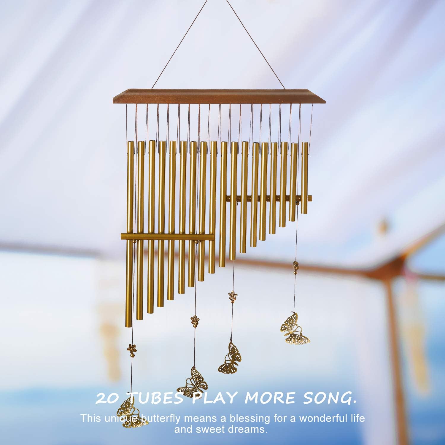 RENOOK Wind Chimes - 20 Tubes Handmade Memorial Wind Chimes, Indoor Outdoor Soothing Melodic Tones, Windows Yard Decor, Amazing Chimes, Mom's Best Gifts, Keep for Your own Patio Porch Garden Backyard : Garden & Outdoor