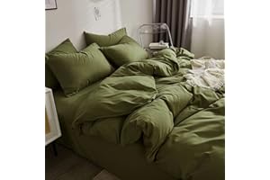 Nanko King Comforter Set Dark Green, Olive Green Soft Reversible All Season Down Alternative Quilted Duvet Insert, Microfiber Filling, Luxury Quality Bedding Sets in a Bag 3PCs 104x90 inch Green