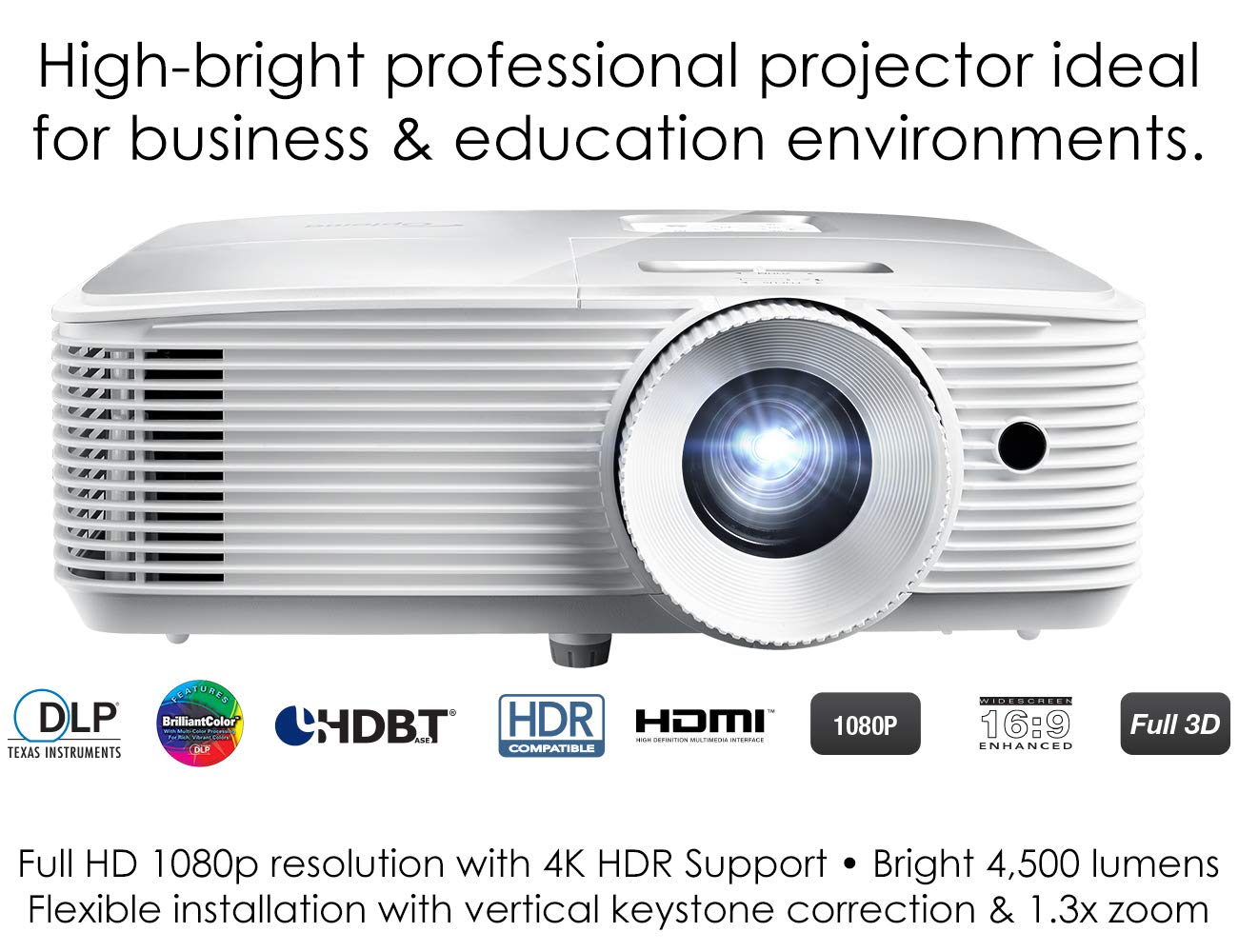 Optoma EH412 1080P HDR DLP Professional Projector