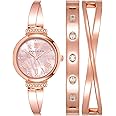 Anne Klein Women's Premium Crystal Accented Bangle Watch Set, AK/2245