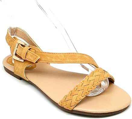 Amazon.com | Steven Ella ZY-02 Women's Sandals with Braiding Detail (6, Camel) | Sandals