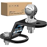 Nilight ATV/UTV Three-Way Hitch with 2 Inch Ball 3500lbs 3 Trailer Hitch Ball Mount Lawn Mover Hitch ATV UTV Trailer Hitch Ad