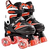 SUPER YOUNGSTER Adjustable Roller Skates Boys Kids Ages 5-8 8-12 Roller Skates Girls with Light up Wheels, Fun Rollerskate for Youth Toddlers