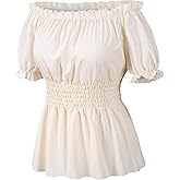 Irtysh Women Renaissance Shirt Pirate Costume Victorian Peasant Steampunk Shirt Halloween Cosplay Costume