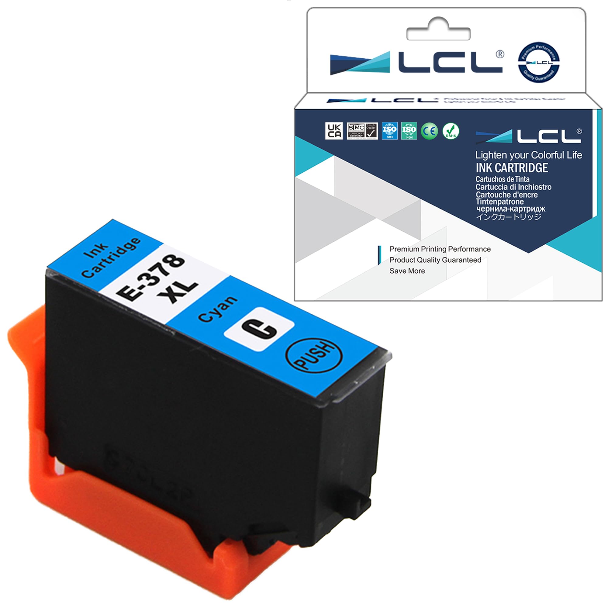 LCL Compatible Ink Cartridge 378XL C13T37924010 (1 Cyan) Replacement for Epson Expression Photo XP-8500 XP-8505 HD XP-15000 XP-8600 XP-8000 XP-8005