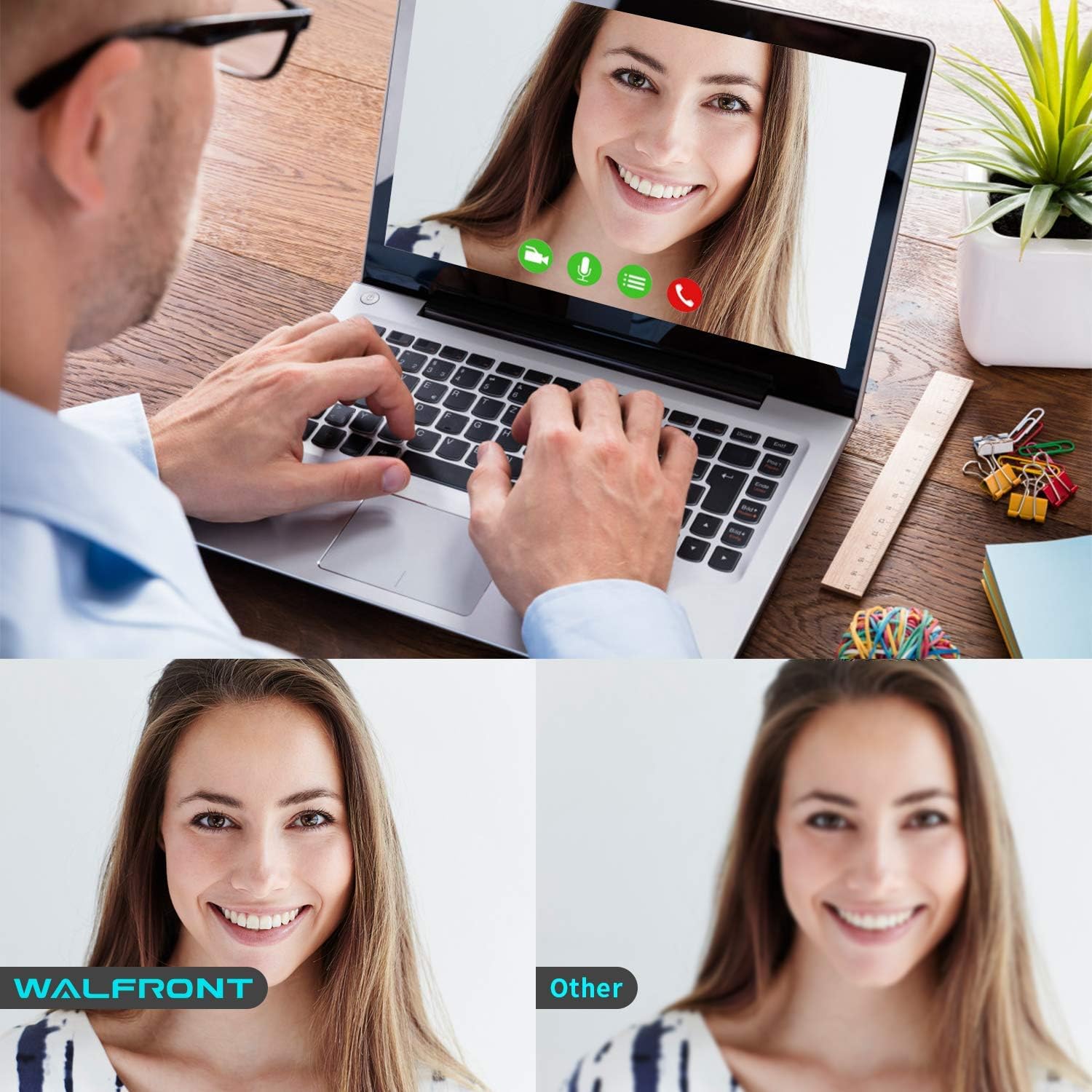 1080P Webcam for PC Laptop Desktop, 360-Degree Rotation Streaming Webcam with Microphone, Computer Video Camera Webcam Compatible for Video Calling Recording Conferencing : Camera & Photo
