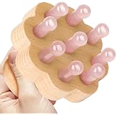 ideayard Scalp Massager,Head Scalp Comb,Rose Quartz Tooth-Wooden Comb for Head Stress Relax Massage Tool for Hair Growth Relieve Headaches