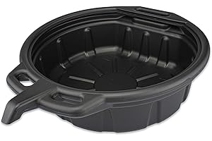 NEIKO 20762A Oil Drain Pan | Black Plastic Anti Splash | Motor Oil Drip Catcher Pan | 2 Gallon (8L) Capacity