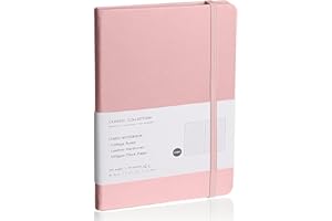EMOMAS Lined Journal Notebook, (pink), 160 Pages, Medium 5.7 inches x 8 inches - 100 gsm Thick Paper, Hardcover