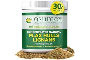 Osumex Flax Seed Hull Powder 150g - Flax Seeds Organic High in Lignan SDG for Digestion, Natural Concentrate Flaxseed Shells Only No Flaxseed Oil or Seeds Added, Smoothie Seeds for Daily Nutrition