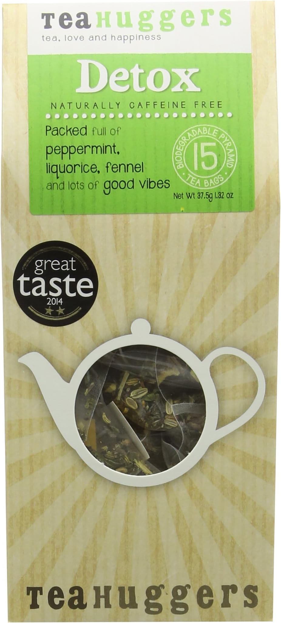 Tea Huggers Detox Premium Teabags (Pack of 2, Total 30 tea bags)