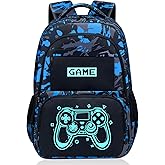 Fitvc Glow in The Dark Backpack for Boys - Game Boys Backpack for Kids Children Teens Elementary Middle School - 17″ Gamer Bookbag Travel Back Pack for Age 6-18