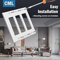 CML 3-Gang Decorator Wall Plates, 4 Pack Electrical