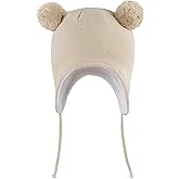 LANGZHEN Cute Pom Pom Babys Winter Hat Infant Earflap Knit Warm Cap for Boys Girls Toddler Kids Fleece Lined Beanie
