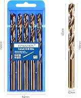 HPMAISON True 5% Cobalt Jobber Drill Bit Set 5Pcs 10mm M35 HSS Twist view 8