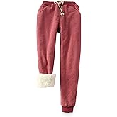 Yeokou Womens Sherpa Lined Sweatpants Winter Warm Fleece Joggers Casual Lounge Pants