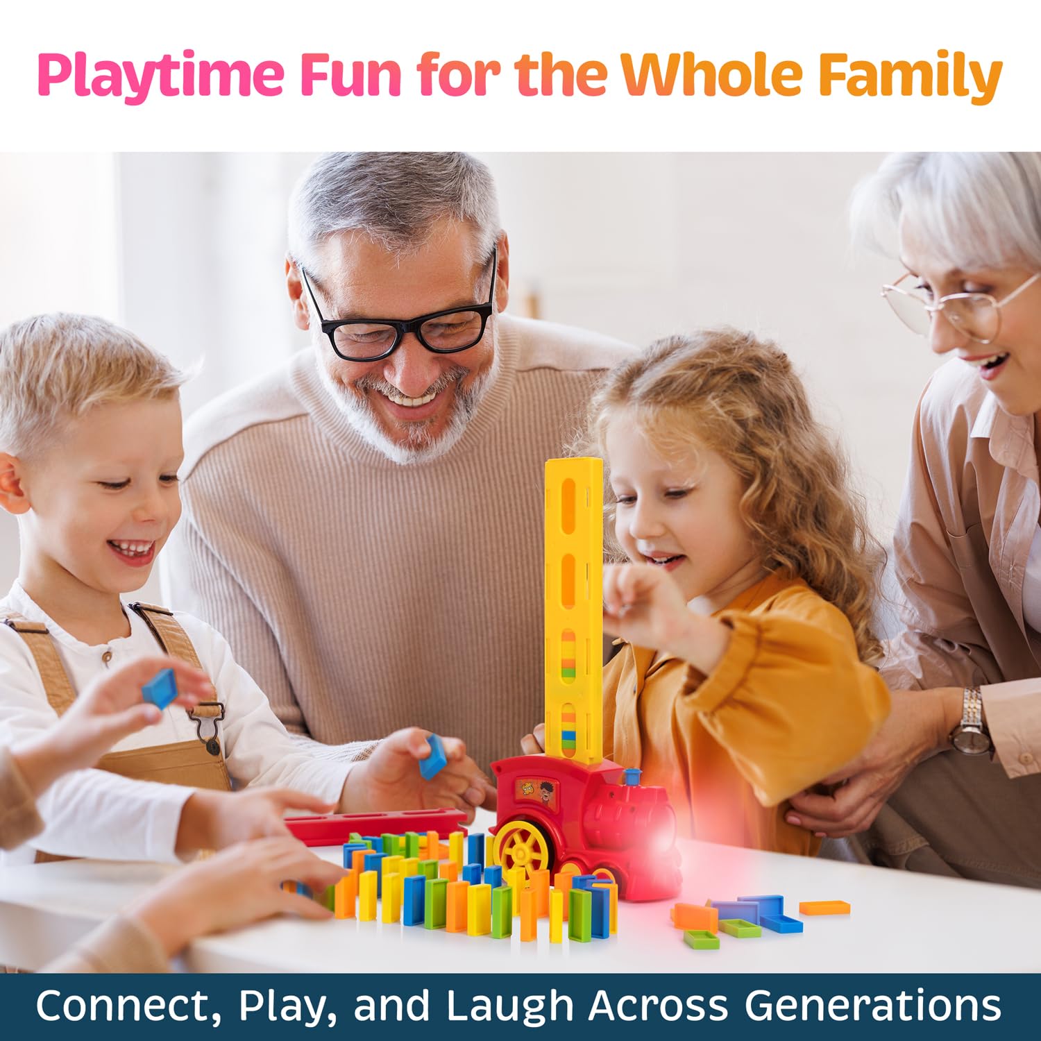 Domino Train - Domino Train for Kids, Dominos Trains Toys, Kids Dominos Set 300/220/160 Pcs, Automatic Set, Montessori Educational, Toys for Autistic Kid Ages 3-5, 160