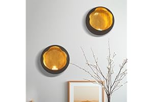 NativeSkins Solara Metal Wall Sconce Candle Holder - Set of Two - Wall Candle Sconces Holders in Modern Graphite Grey Gold Interior Hanging Candelabra Decor