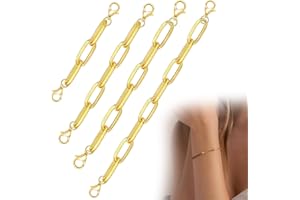 4Pcs Gold Necklace Extenders, Multi-Size Jewelry Extender Chain with Lobster Clasp for Women, Adjustable Bracelet Extender Li