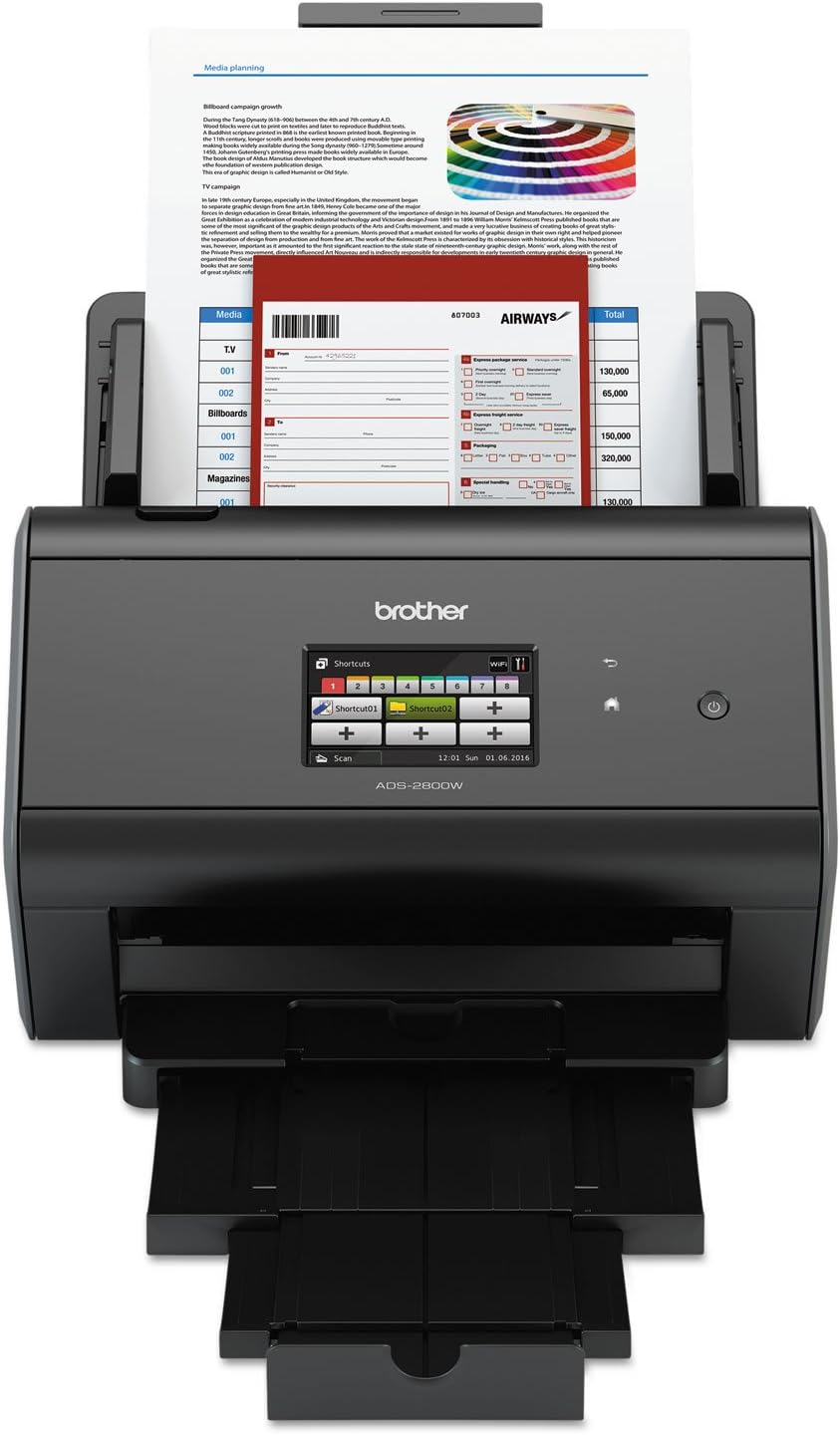 Brother ADS2800W Duplex Document Scanner ADS2800WZU1 Wireless Network