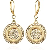 Vince Camuto Gold-Tone Pave Coin Drop Earrings For Women