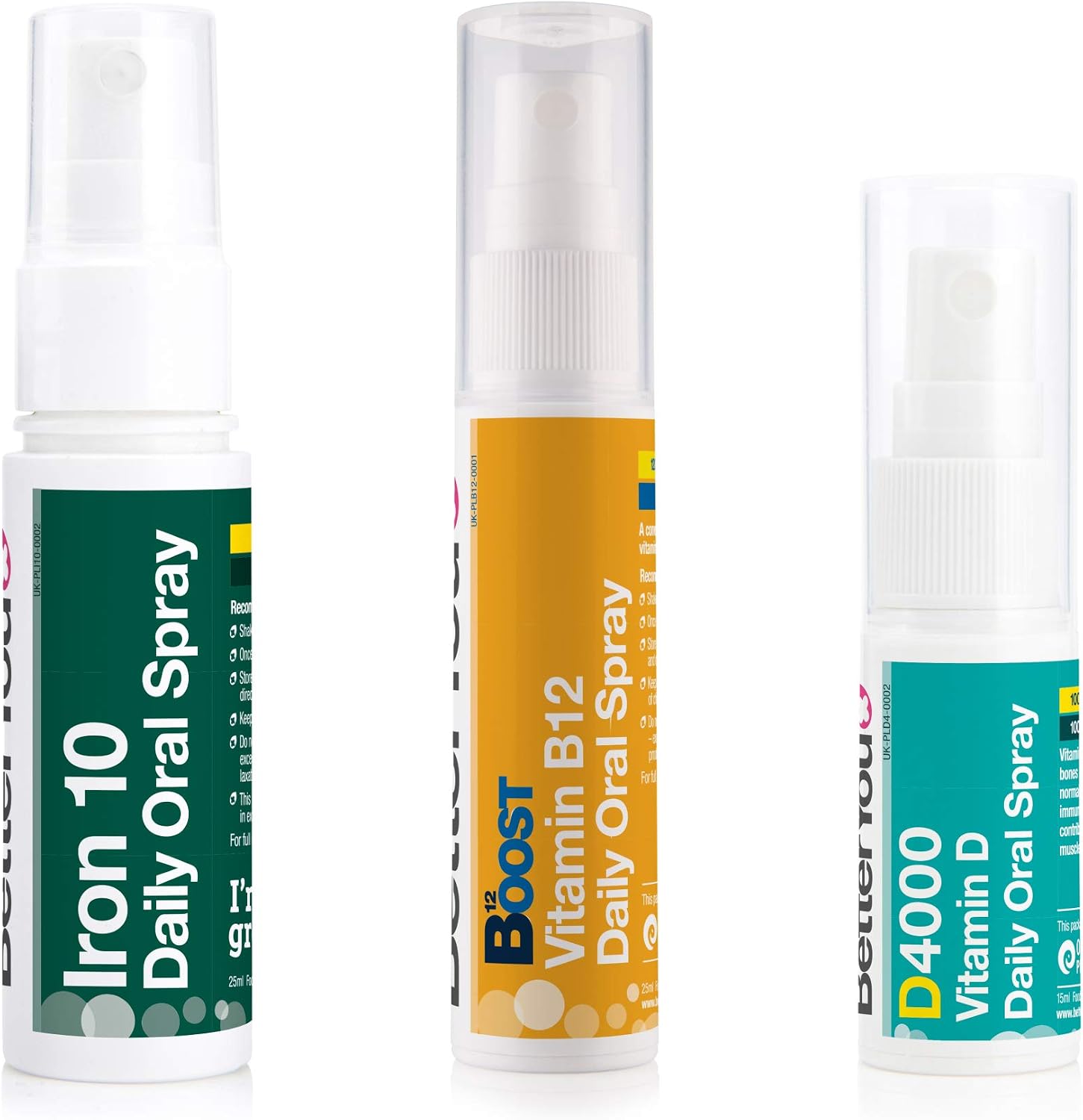 BetterYou Energy Boost Pack: Vitamin B12 + Vitamin DLux4000 + Iron 10 Oral Sprays (3 Pack) - Image 3