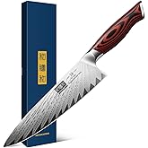 HOSHANHO 8 Inch Damascus Chef Knife, Professional Japanese Damascus Super Steel Kitchen Knife, Ultra Sharp Cooking Knife with Ergonomic G10 Handle