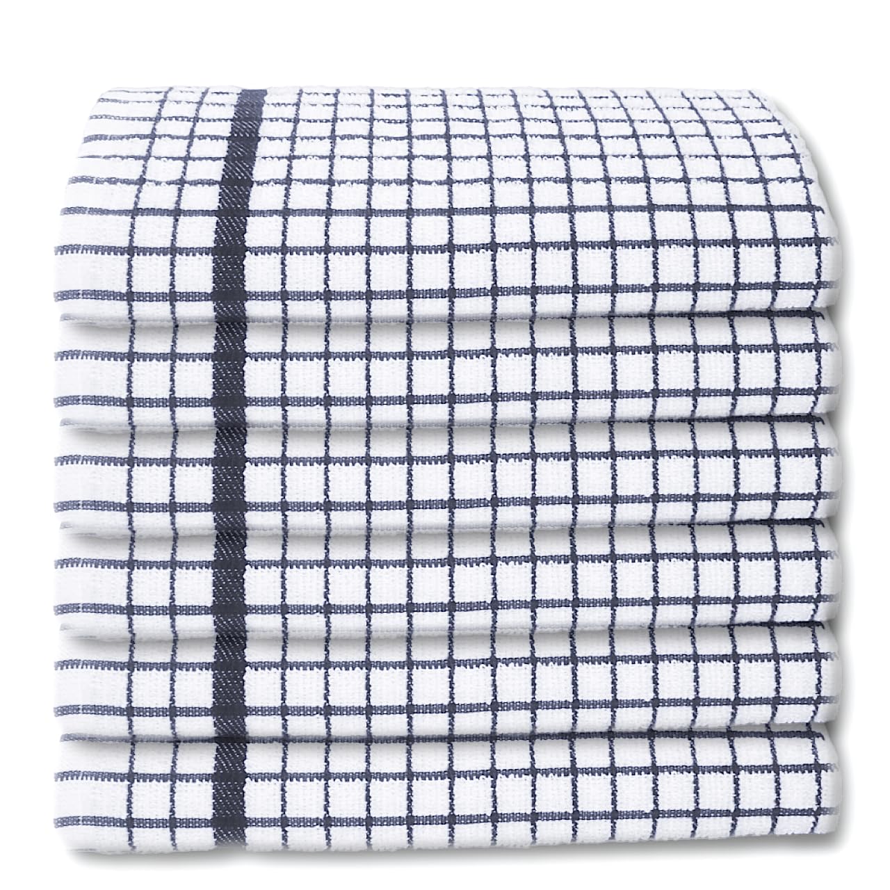 A & B TRADERS 100% Cotton Terry Towelling Tea Towels | Pack of 6 | Kitchen Hand Towels Dish Cloth Super Absorbent Soft Touch (Black)