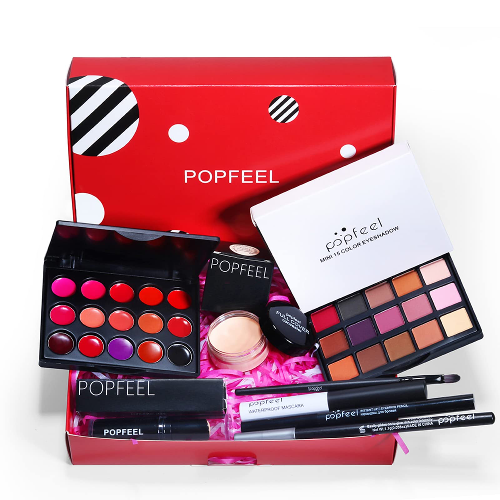RoseFlower Makeup Kit for Women, All in One Makeup Gift Set for Women and Teen Girl, Full Makeup Kit with Lipgloss Eyeshadow Palette Concealer Stick Mascara Eyeliner Pencil Eye Shadow Brush