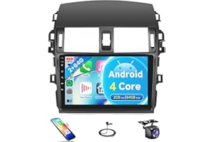 2G+64G Car Radio for Toyota Corolla 2009-2013, Android Car Stereo Wireless Carplay, Rimoody 9 inch Touch Screen for Corolla Android Auto Bluetooth GPS WiFi FM Mirror Link RCA + Backup Camera