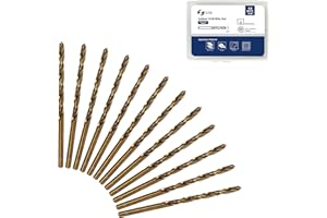12pcs 1/8" Cobalt Drill Bits, M35 Jobber Drill Bits Set for Metal, Stainless Steel, Cast Iron, Wood, Plastic, Fully Ground from Pro Edge Technology