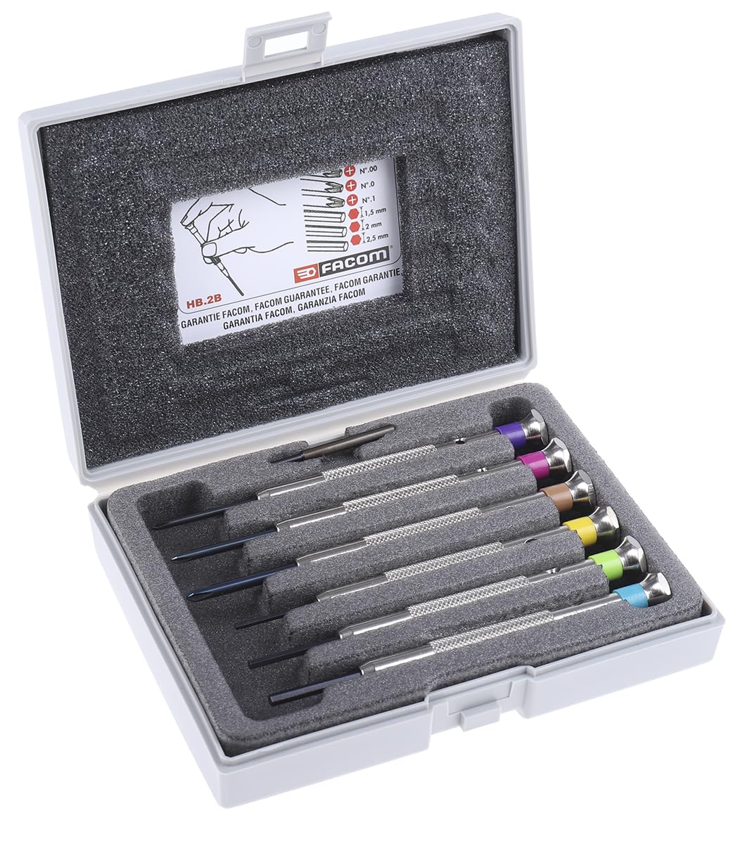 Facom 6-piece watchmaker screwdriver set for Phillips - hex screw