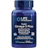 Life Extension Super Omega-3 Plus EPA/DHA Fish Oil, Sesame Lignans, Olive Extract, Krill & Astaxanthin - Heart, Brain & Joint Health Support - Gluten-Free, Non-GMO - 120 Softgels