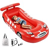 Lewondr Inflatable Kids Bed, Racecar Toddler Air Mattress with Bumpers Red | Toddler Blow up Mattress with Hand Pump, Portable Toddler Travel Bed for Camping, Sleepovers, Vacation &amp; Home