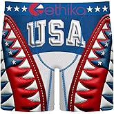 Ethika Men’s Mid Boxer Brief, 4-Way Stretch Performance Underwear - BMR Patriotic