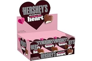 HERSHEY'S Milk Chocolate Covered Marshmallow Heart, Valentine's Day Candy Packs, 2.2 oz (24 Count)