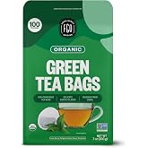 FGO Organic Green Tea, 100 Count Eco-Conscious Tea Bags, Caffeinated, Resealable Pouch, Packaging May Vary (Pack of 1)