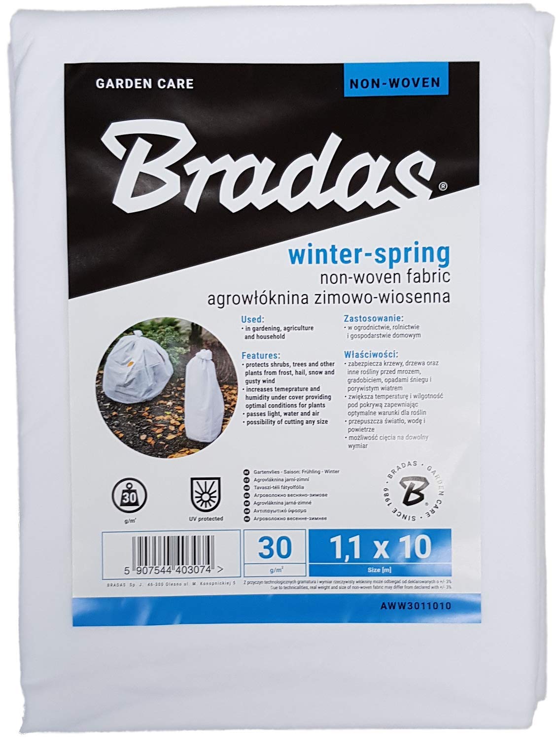 Bradas Frost protection fleece,protect from wind,sun,pests and the cold (1, 1.1m x 10m)
