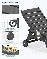 SERWALL Patio Chaise Lounge Chair, 5 Positions