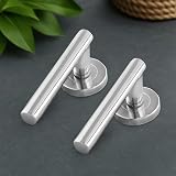 EAI Internal Door Handle Polished Chrome 1 Pair Lever on Rose Oliena Range view 7